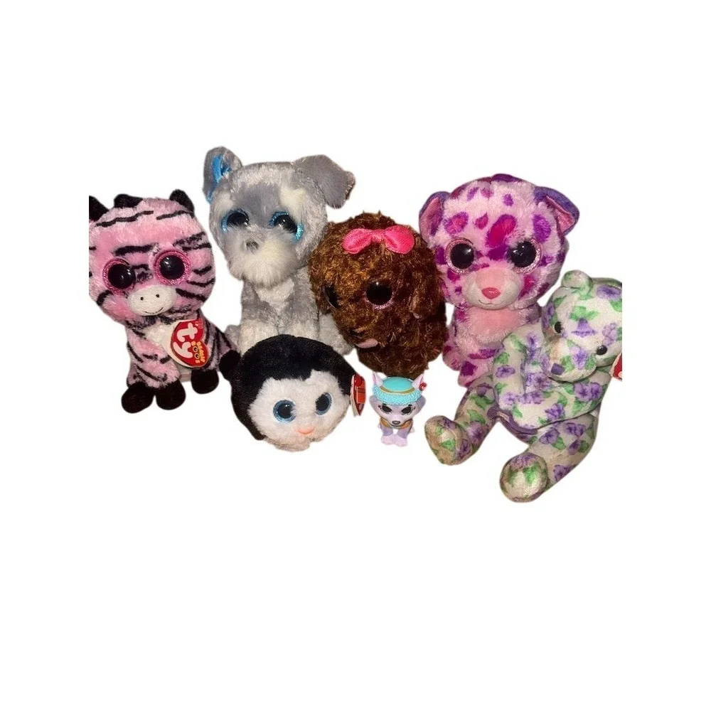 TY Beanie Boos Plush Lot of 6 + Paw Patrol Everest Figure Mixed Bundle 7pc